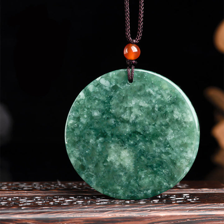 Buddha Stones Natural Jade Kirin Abundance String Necklace Pendant