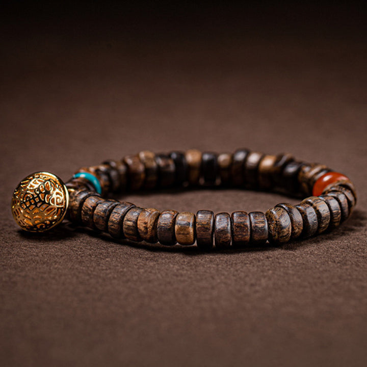 Agarwood Red Agate Turquoise Balance Strength Bracelet