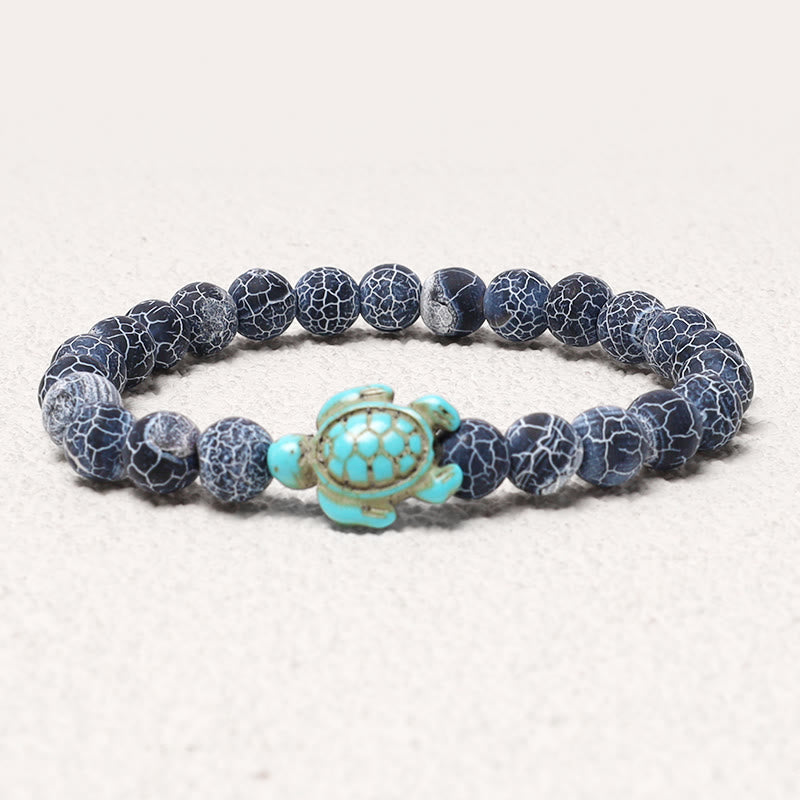 Buddha Stones Natural Stone Sea Turtle Turquoise Blessing Bracelet