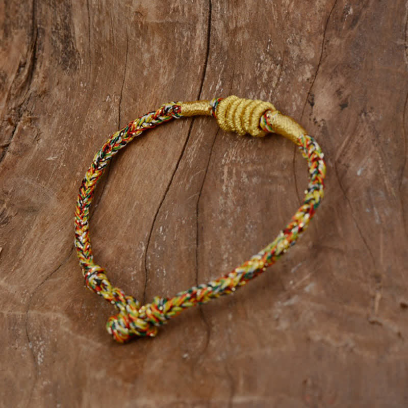 Buddha Stones Handmade Colorful King Kong Knot Protection Braid String Bracelet