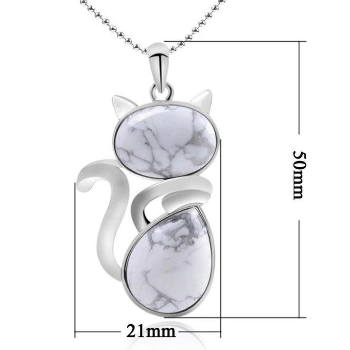 Buddha Stones Cat Pattern Natural Crystal Protection Necklace Pendant