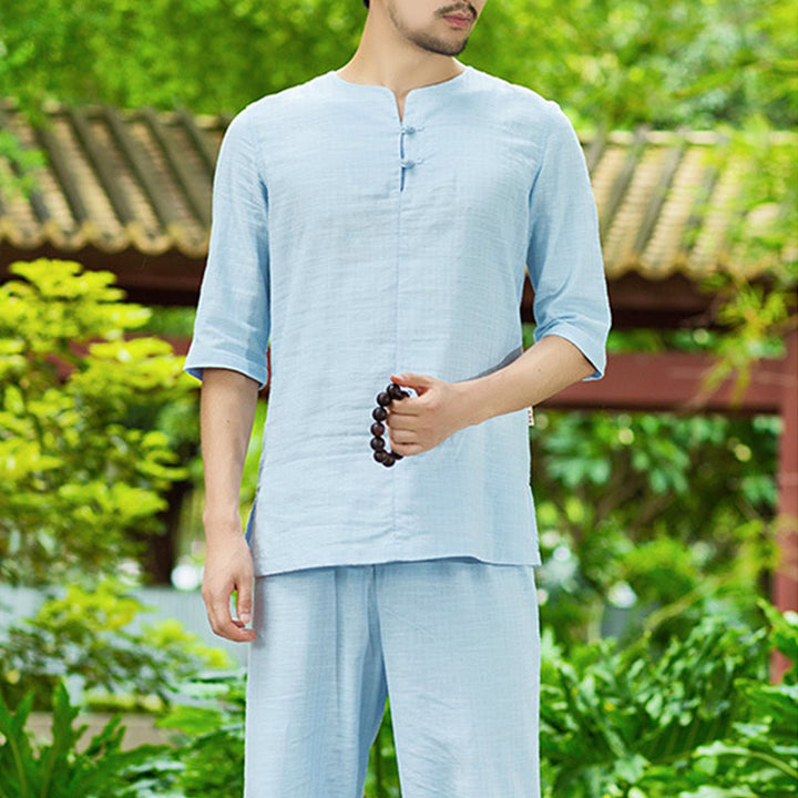 Meditation Prayer Spiritual Zen Practice Uniform Clothing Men's Set