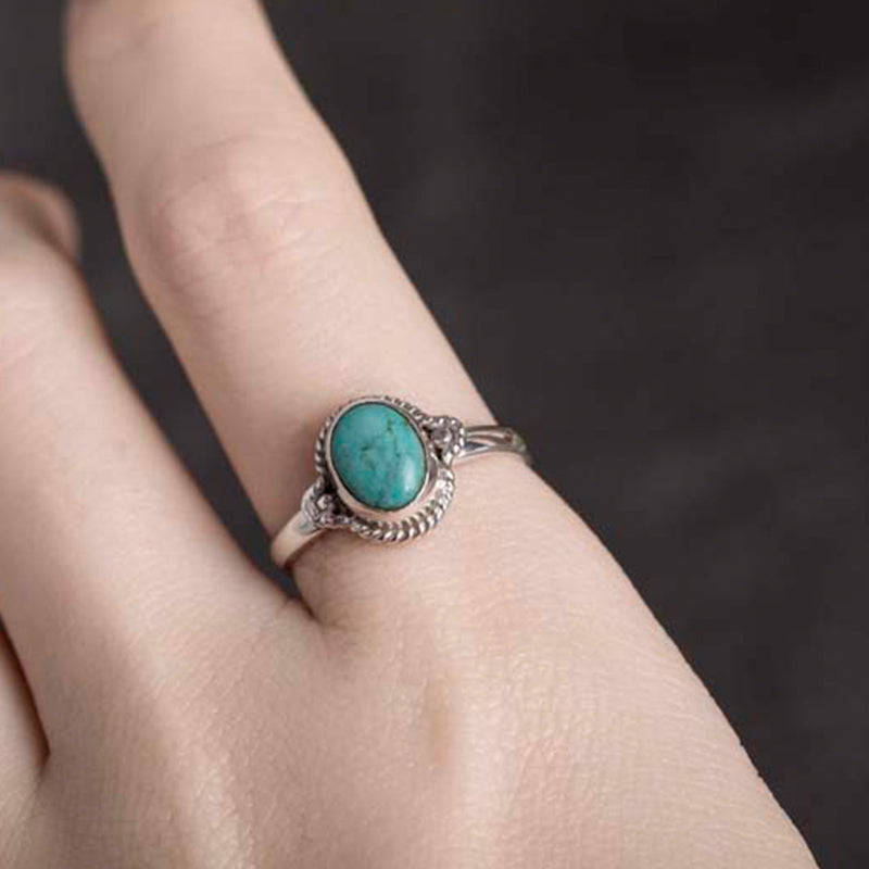 Buddha Stones 925 Sterling Silver Turquoise Wisdom Love Ring