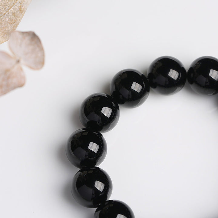 Buddha Stones Natural Black Onyx Fortune Bracelet