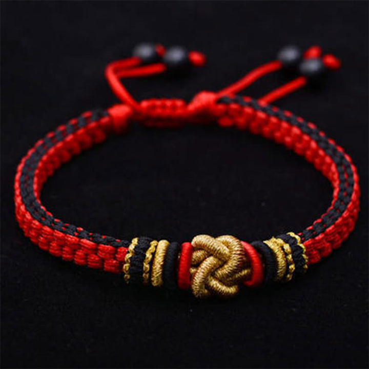 Buddha Stones Colorful Rope True Love Knot Luck Handmade Bracelet