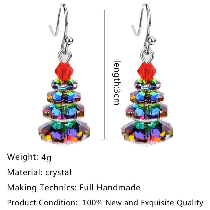 Various Crystals Christmas Tree Amethyst Peace Healing Drop Earrings