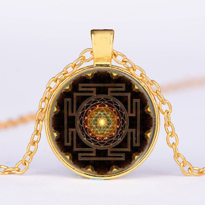 Sacred Sri Yantra Time Gemstone Necklace