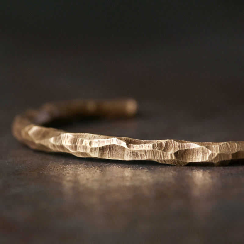 Tibetan Bump Texture Copper Luck Cuff Bracelet Bangle