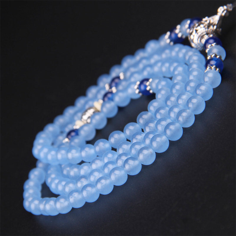 108 Beads Blue Crystal Healing Bracelet Mala