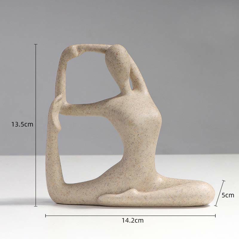 Abstract Yoga Meditating Exercise Resin Spiritual Figurine Sculpture Desk Decoration