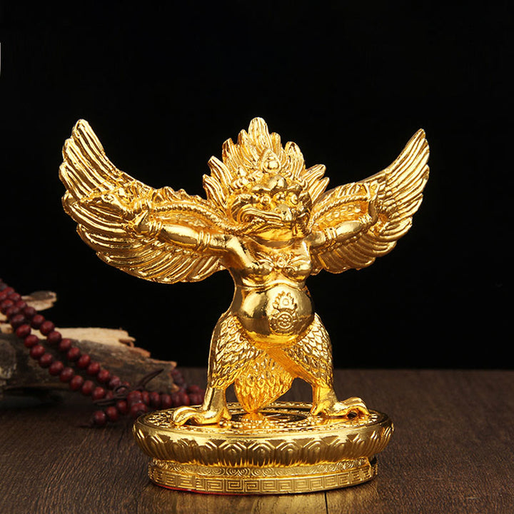 Tibetan Gold Garuda Bird Alloy Protection Home Decoration