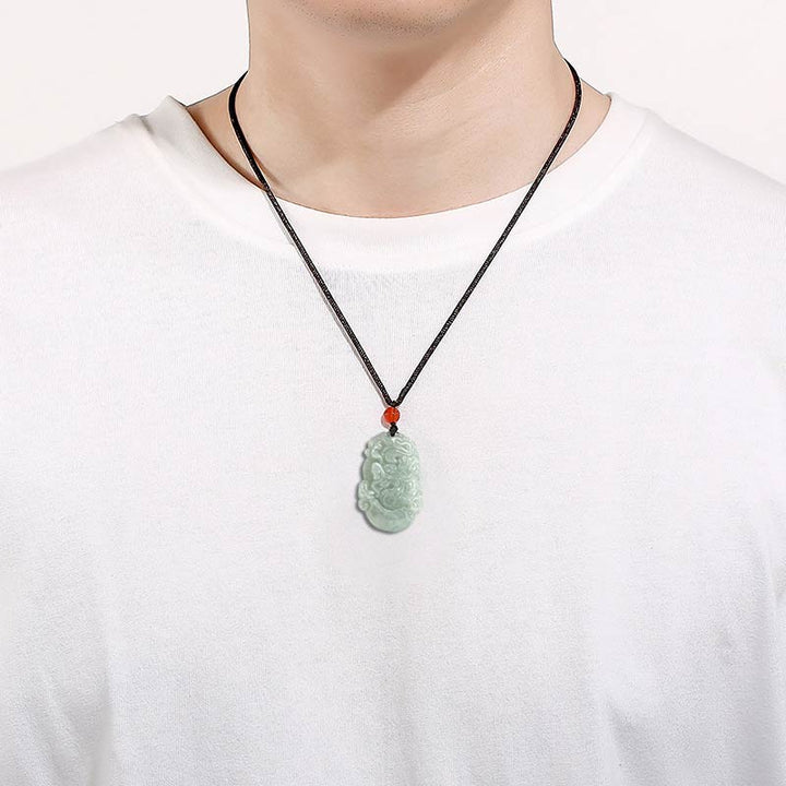 Natural Jade 12 Chinese Zodiac Sucess Pendant Necklace