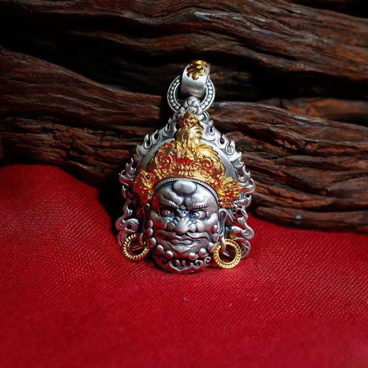 Buddha Stones Yellow God of Wealth Amulet Copper Luck Necklace Pendant