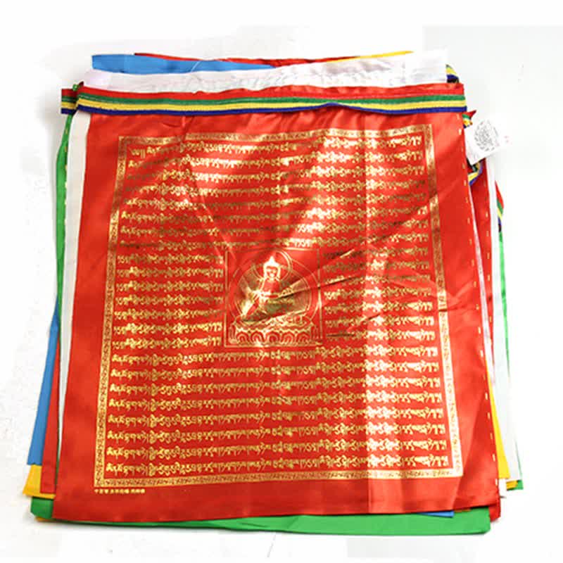 Tibetan 5 Colors Windhorse Buddha Scriptures Auspicious Outdoor Prayer Flag