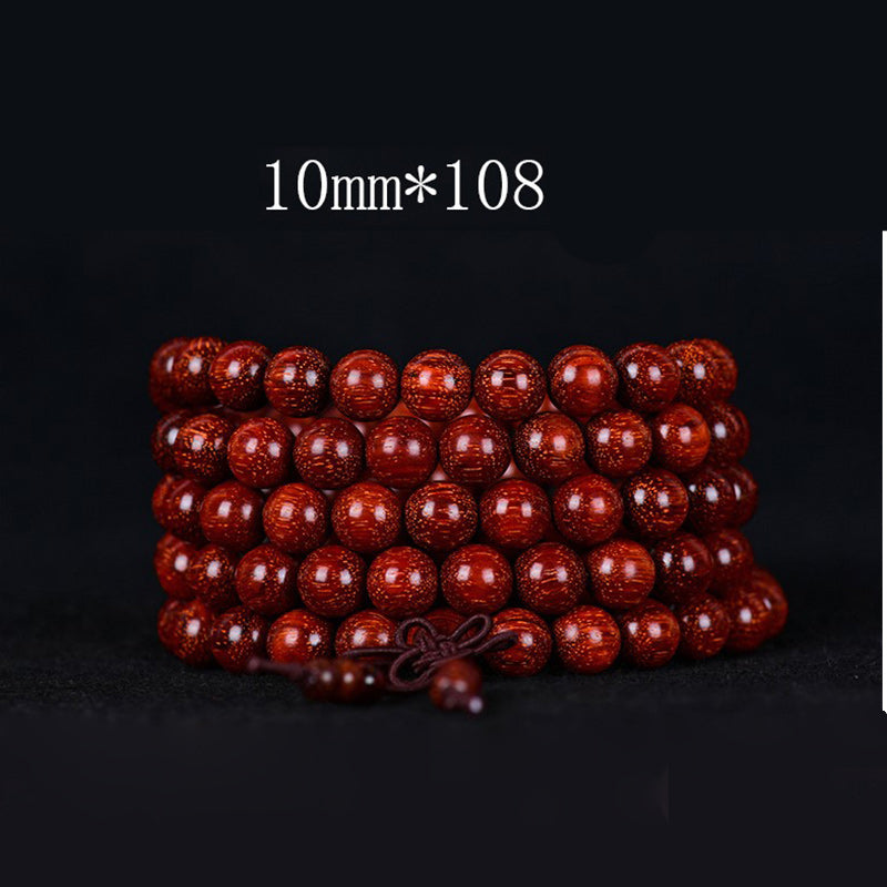 Buddha Stones Tibetan Small Leaf Red Sandalwood Balance Bracelet