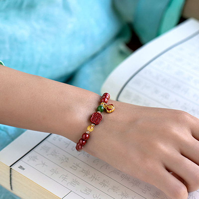 Buddha Stones Cinnabar Happiness Calm Bracelet