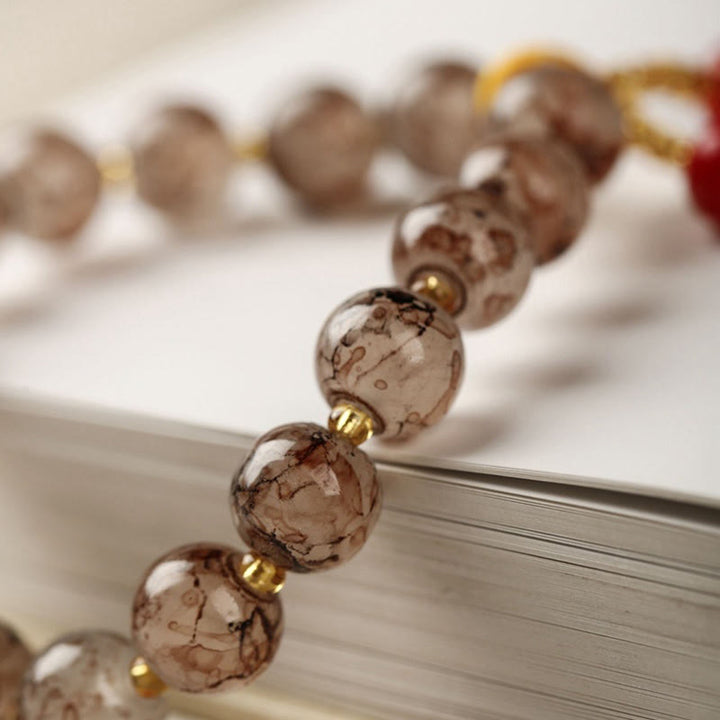 Buddha Stones Liuli Glass Bead Blessing Harmony Bracelet