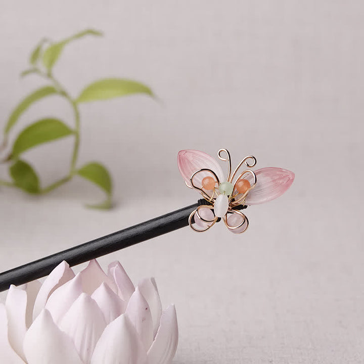 Ebony Wood Butterfly Balance Hairpin Decoration