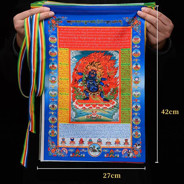 Tibetan 10 Colors Windhorse Buddha Healing Auspicious Outdoor Mulberry Silk Prayer Flag