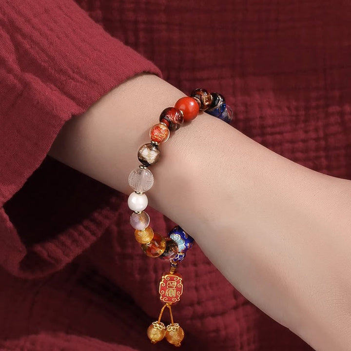 Buddha Stones Tibetan Colorful Incense Ash Liuli Glass Bead Om Mani Padme Hum Dorje Vajra 18 Beads Wrist Mala