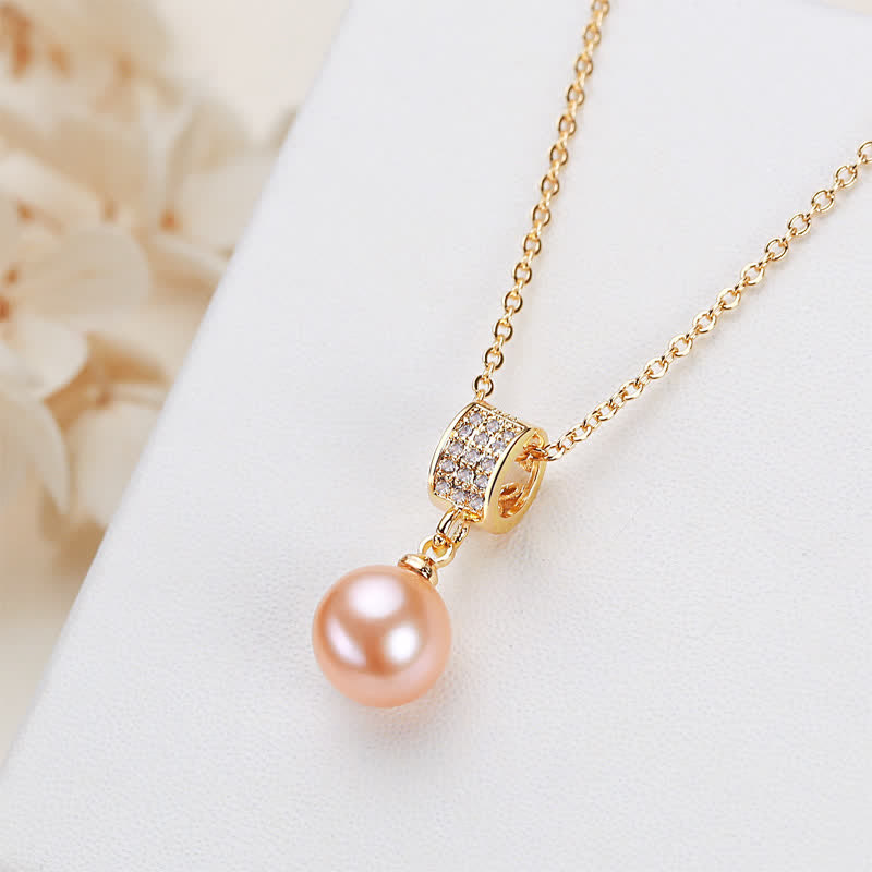 Pearl Zircon Bead Peace Happiness Necklace Pendant