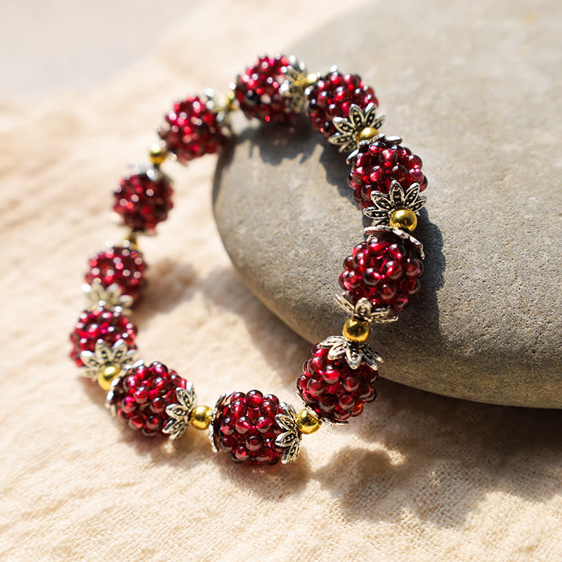 Buddha Stones Natural Garnet Healing Bracelet