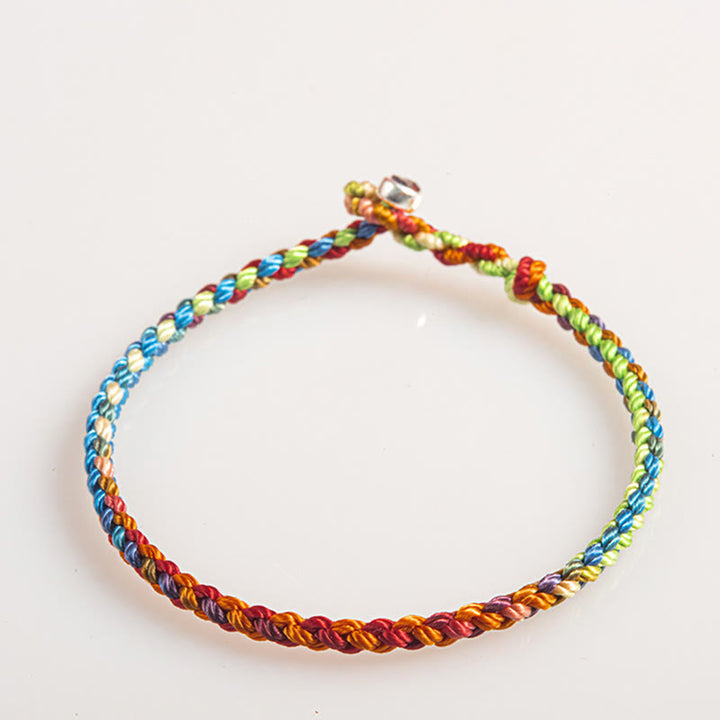 "May you be blessed with peace and safety in all four seasons" Lucky Multicolored Bracelet