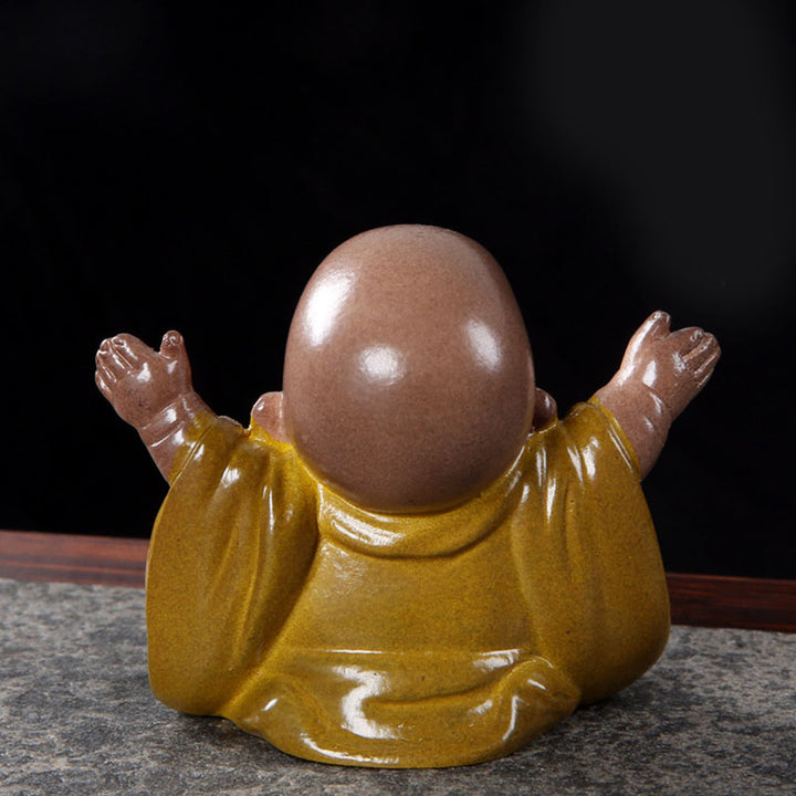 Buddha Stones Color Changing Laughing Buddha Resin Tea Pet Wealth Home Figurine Decoration