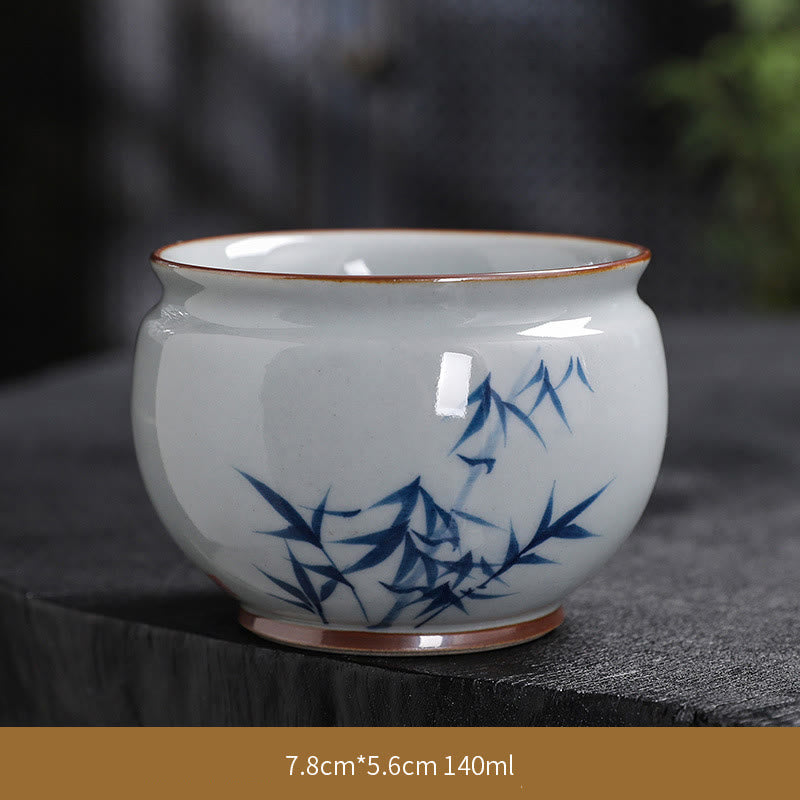 Buddha Stones Lotus Flower Leaf Bamboo Ceramic Teacup Kung Fu Tea Cups