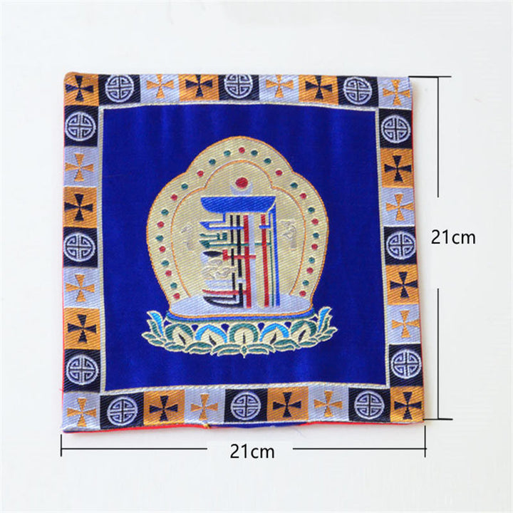 Prayer Altar Mat Man-Bcu Kalachakra Healing Meditation Jacquard Mat