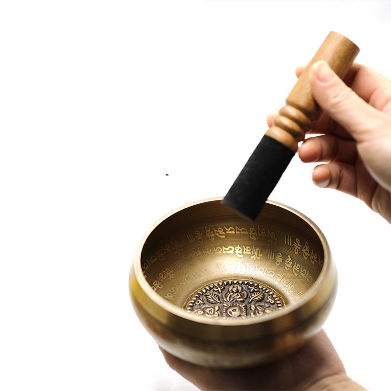 Tibetan Sound Bowl Handcrafted for Yoga Mindfulness and Meditation Singing Bowl Set