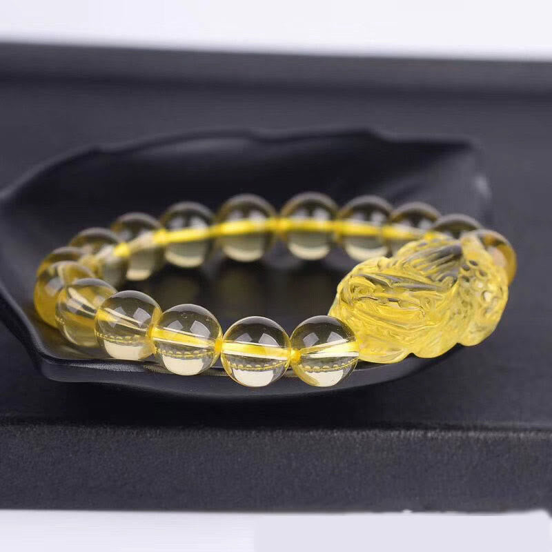 Natural Citrine Pi Xiu Stretch Bracelet