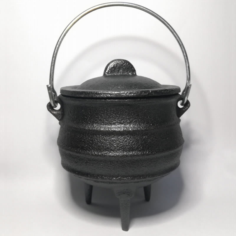 Cast Iron Cauldron Prayer Altar Burning Holder Incense Sage Smudging Rituals Use Items