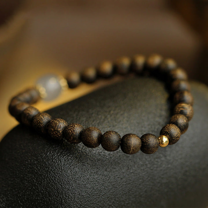 Buddha Stones Agarwood Jade Strength Calm Bracelet