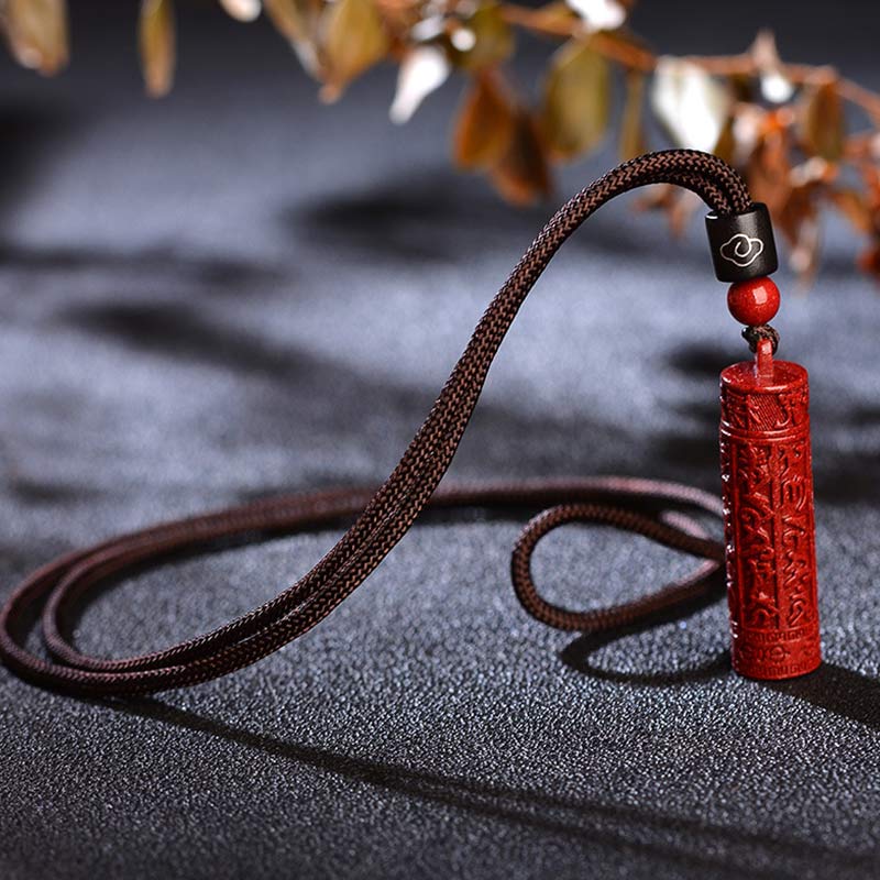 Buddha Stones Tibetan Cinnabar Mantra Concentration String Necklace