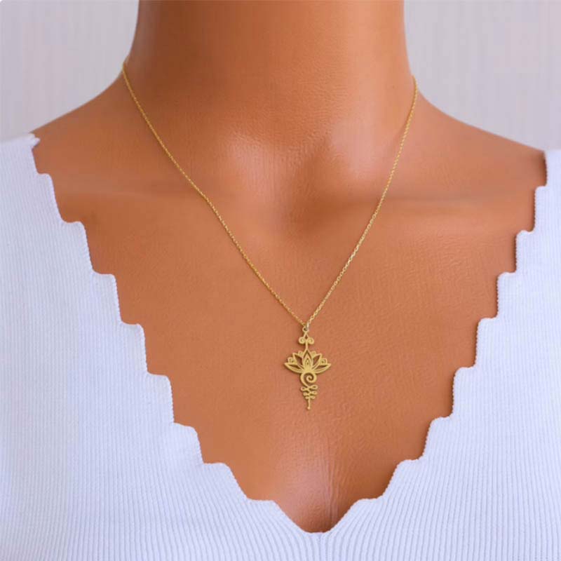 Buddha Stones Lotus Luck Wealth Necklace Pendant