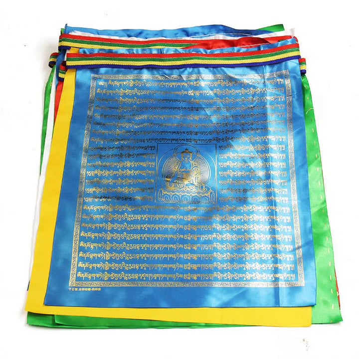 Tibetan 5 Colors Windhorse Buddha Scriptures Auspicious Outdoor Prayer Flag