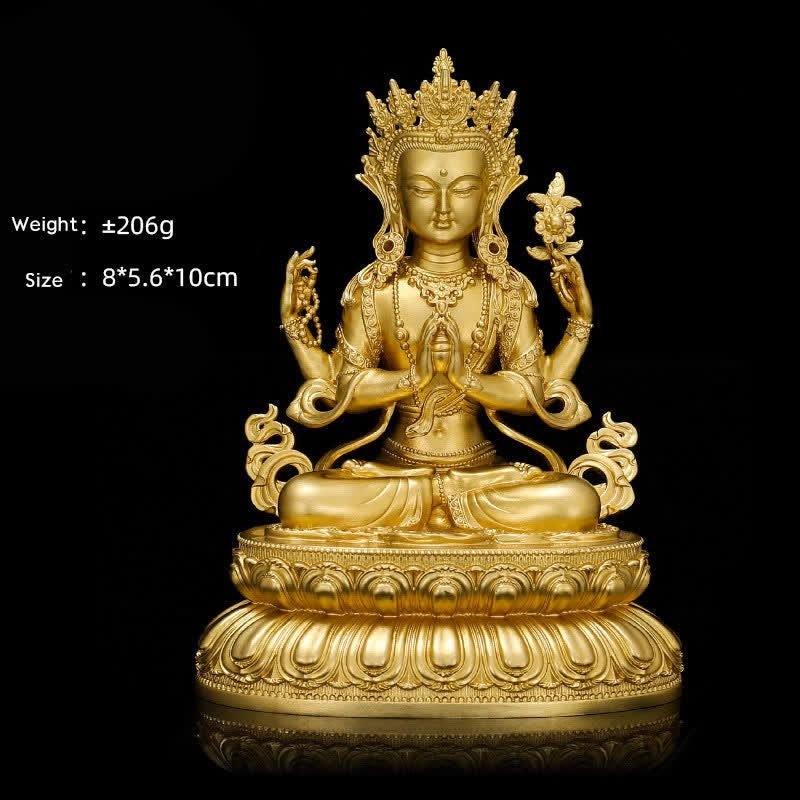 Shakyamuni Amitabha Medicine Buddha Figurine Serenity Copper Statue Home Decoration