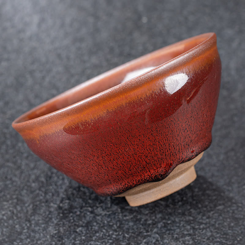 Buddha Stones Vintage Red Brown Chinese Jianzhan Porcelain Teacup Kung Fu Tea Cup
