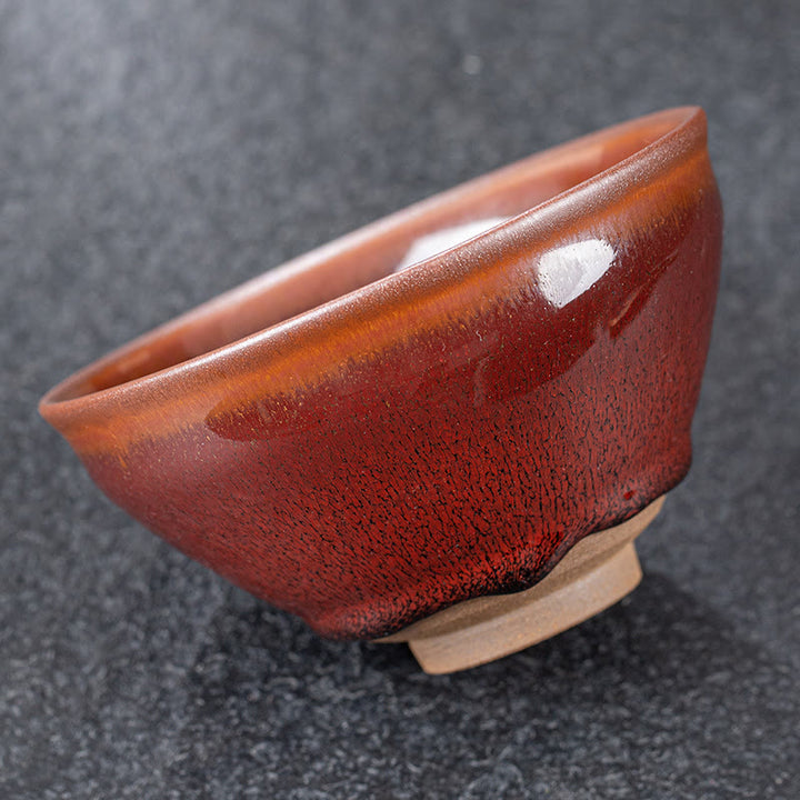 Buddha Stones Vintage Red Brown Chinese Jianzhan Porcelain Teacup Kung Fu Tea Cup
