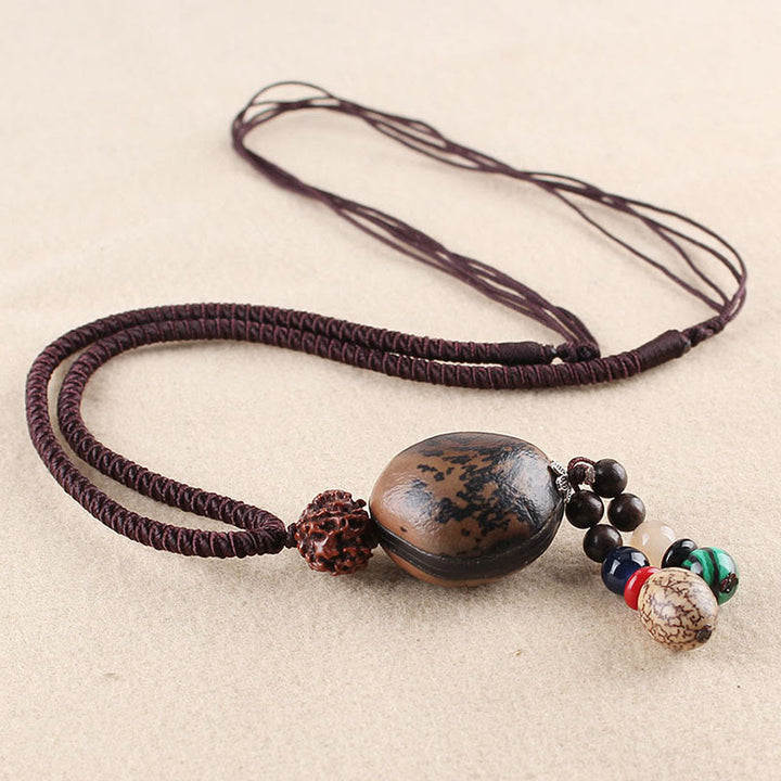 Buddha Stones Bodhi Seed Lotus Wisdom Harmony Necklace Pendant