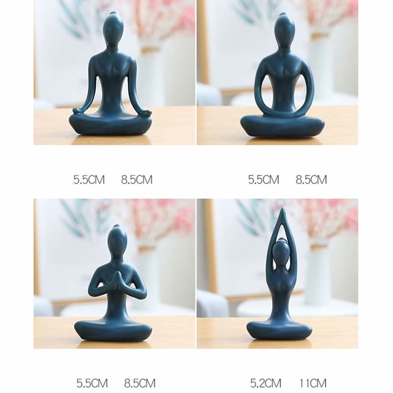 Abstract Yoga Meditation Exercise Ceramics Spiritual Figurine Sculpture Decoration