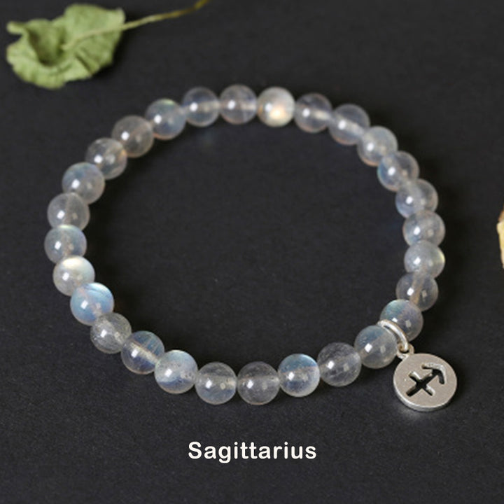 12 Constellations of the Zodiac Moonstone Charming Bracelet