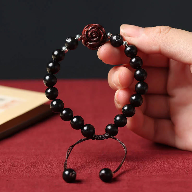 Buddha Stones Small Leaf Red Sandalwood Sooth Bracelet