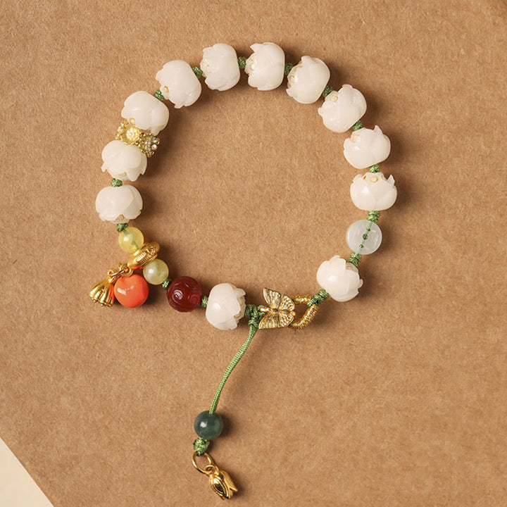 Buddha Stones Natural Bodhi Seed Lotus Pumpkin Bead Peace Harmony Bracelet