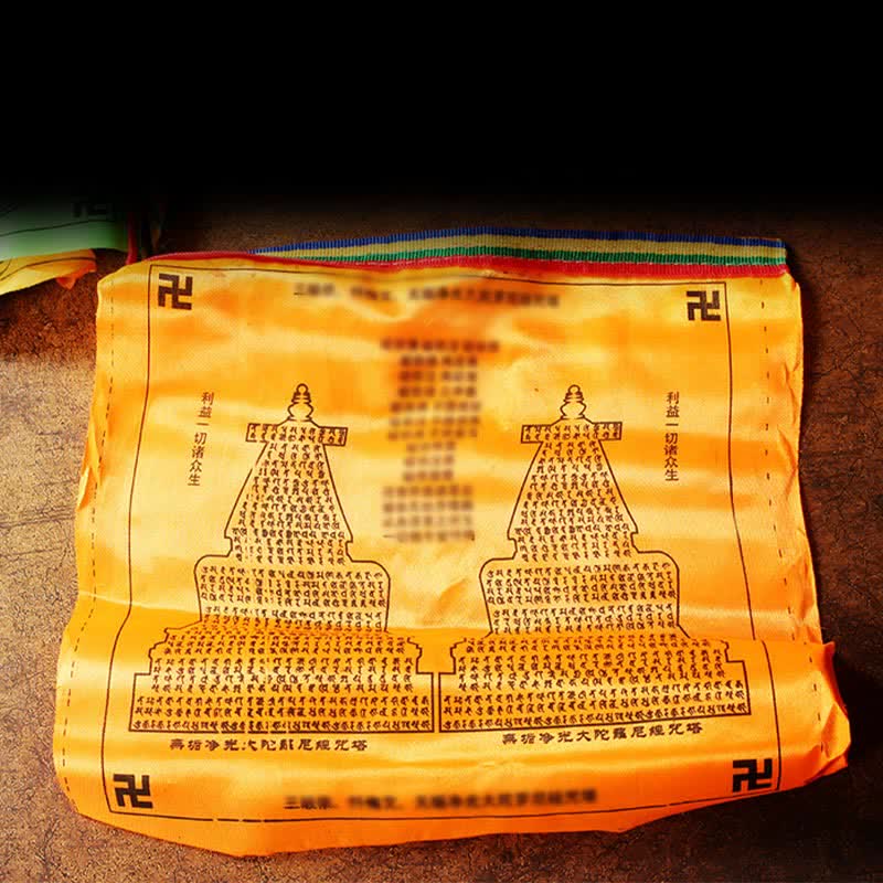 Tibetan 5 Colors Windhorse Auspicious Swastika Outdoor 20 Pcs Prayer Flag