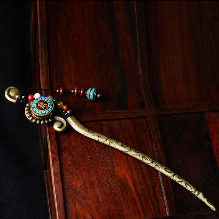 Tibetan Turquoise Agate Protection Hairpin Decorations