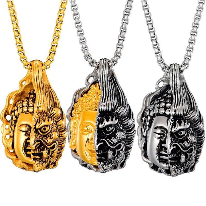 Buddha Stones Half Buddha Half Devil Powerful Necklace