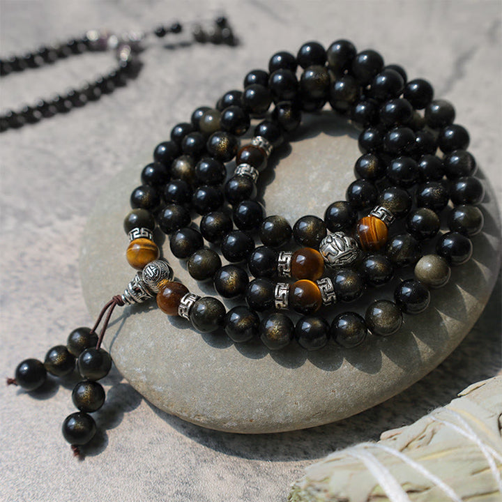 Golden Obsidian Energy Bracelet Necklace