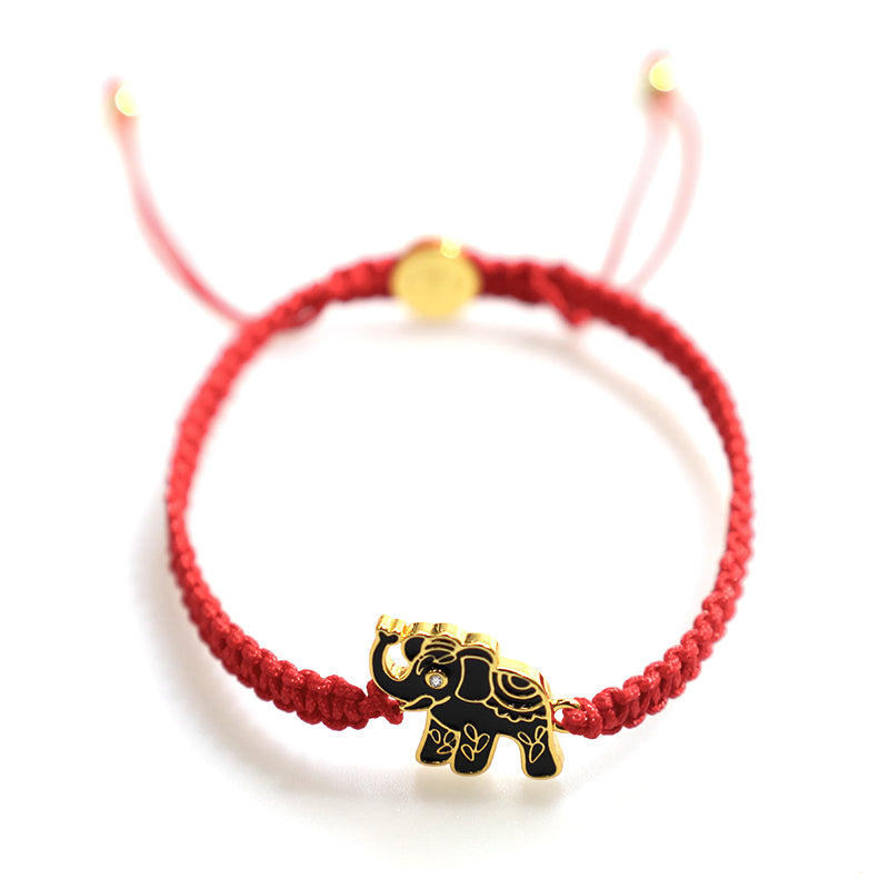 Tibetan Handmade Wise Future Elephant Red String Bracelet